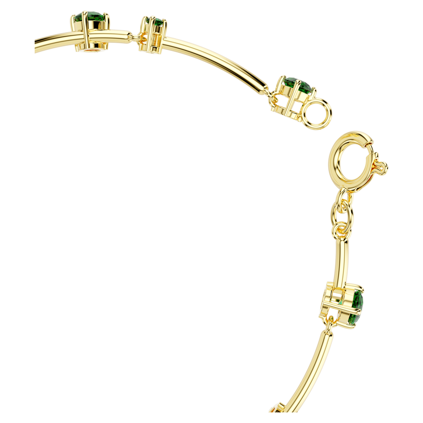 swarovski constella bangle  mixed round cuts  green  gold tone plated