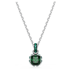 swarovski birthstone pendant square cut may green rhodium plated