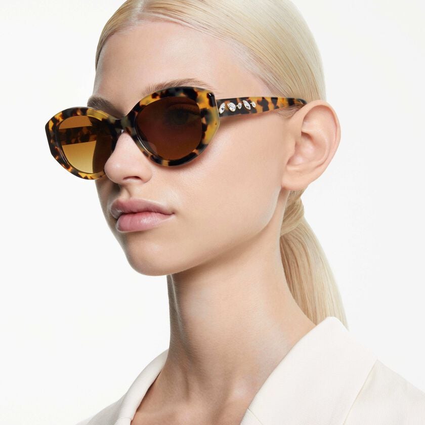 swarovski sunglasses  cat eye shape  sk6008el  brown