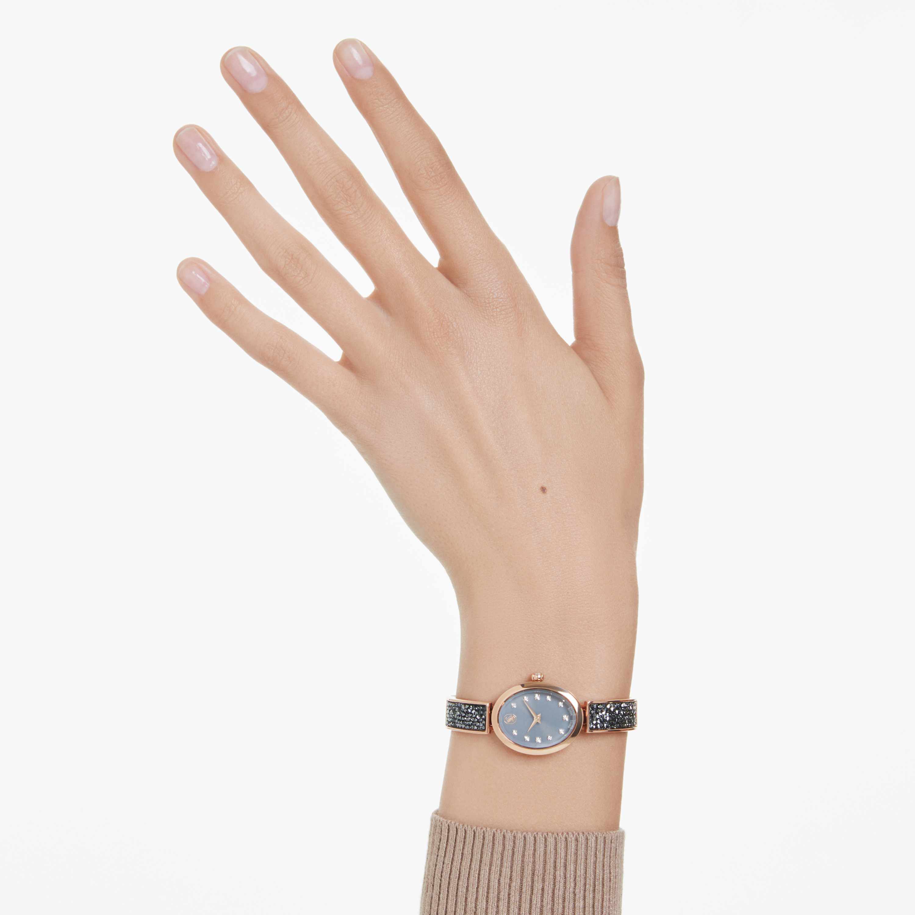 Eternity watch with swarovski crystals rose gold top