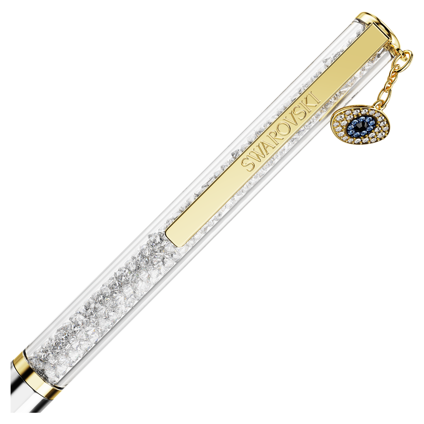 swarovski crystalline silk ballpoint pen  evil eye  gold tone  mixed metal finish