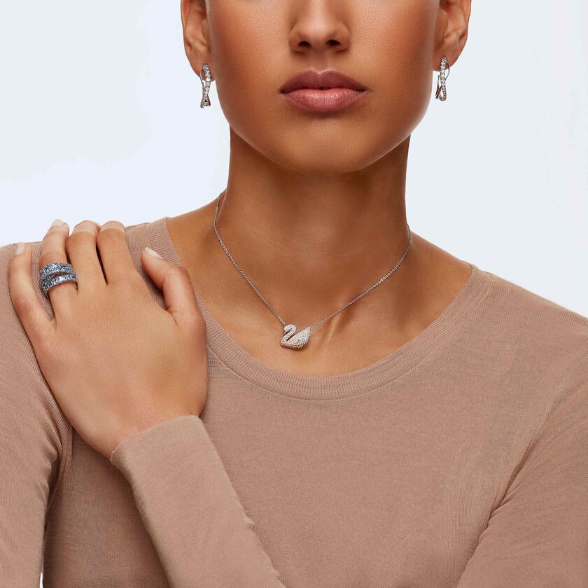 Iconic Swan Pendant, Multi-Coloured, Rhodium Plated | Swarovski UAE
