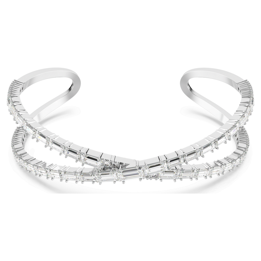 swarovski hyperbola cuff  infinity  white  rhodium plated