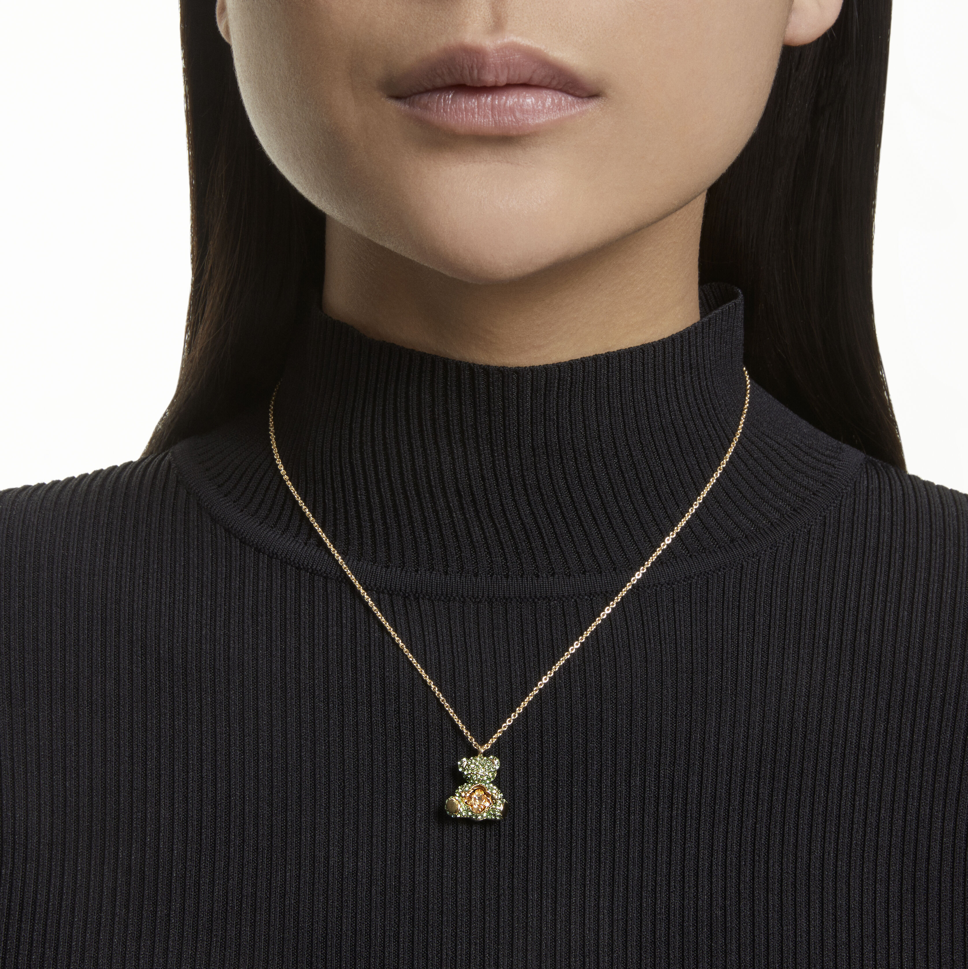 Teddy pendant Green Gold tone plated