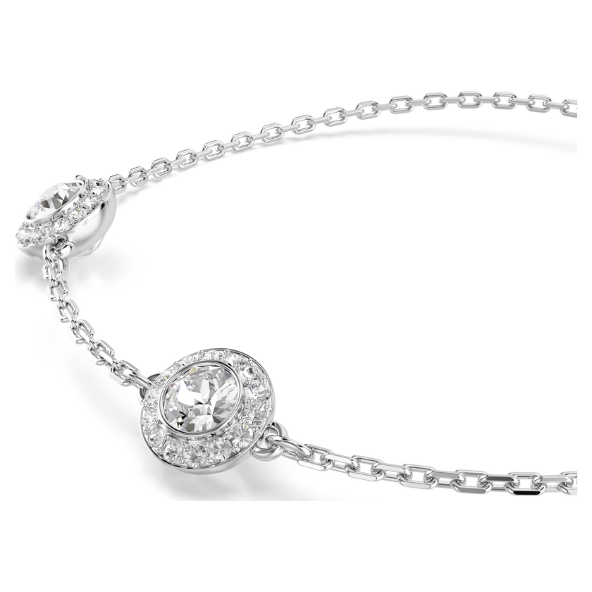 swarovski una angelic bracelet  round cut  double sided motifs  white  rhodium plated