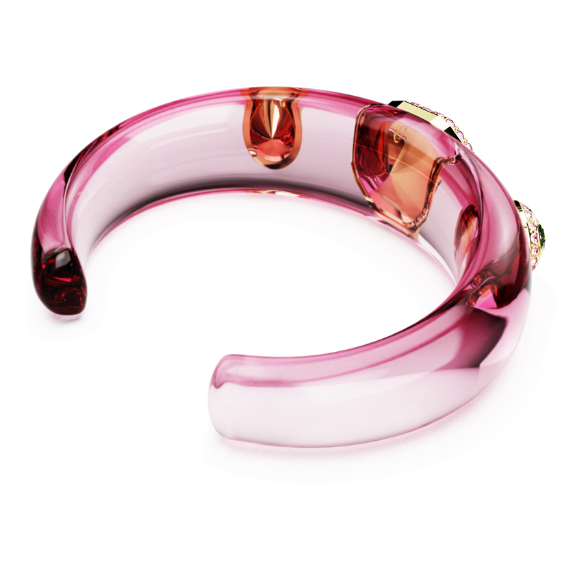 swarovski dulcis cuff  mixed cuts  multicolored  gold tone plated