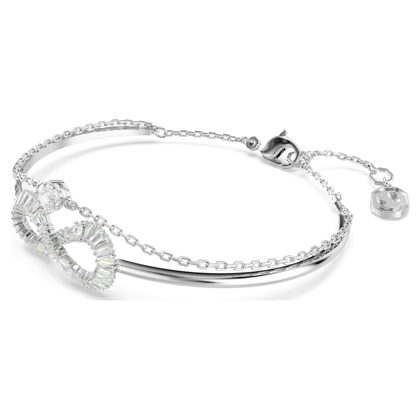 swarovski hyperbola bangle  infinity  white  rhodium plated