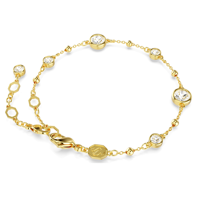 swarovski imber bracelet  round cut  white  gold tone plated