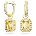 swarovski millenia drop earrings octagon cut yellow gold tone plated
