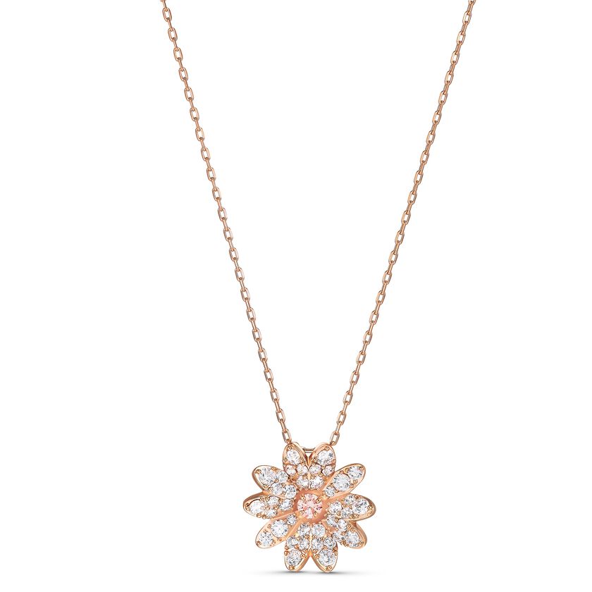 Eternal Flower Pendant, Pink, Rose-gold tone plated