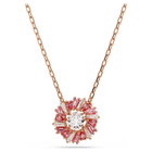 swarovski idyllia pendant mixed cuts flower pink rose gold tone plated
