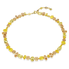 swarovski gema necklace  mixed cuts  yellow  18k gold finish