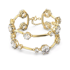 Constella bangle, White, Gold-tone plated