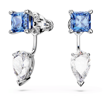 swarovski mesmera earring jackets mixed cuts detachable blue rhodium plated