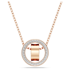 swarovski hollow pendant circle white rose gold tone plated