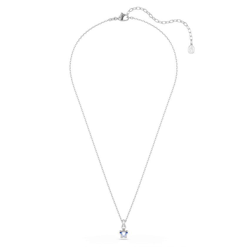 swarovski chroma pendant  mixed cuts  star  white  rhodium plated