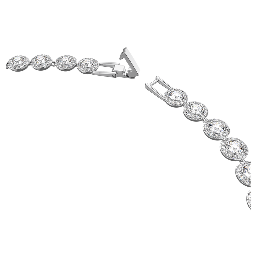 swarovski una angelic tennis necklace  round cut  medium  white  rhodium plated