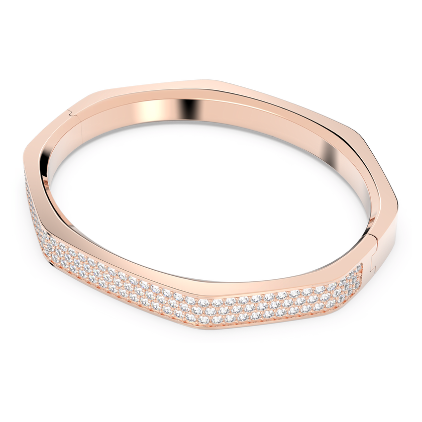 swarovski dextera bangle  octagon shape  white  rose gold tone plated