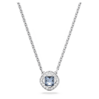 swarovski angelic necklace square cut blue rhodium plated