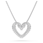 swarovski una pendant heart small white rhodium plated