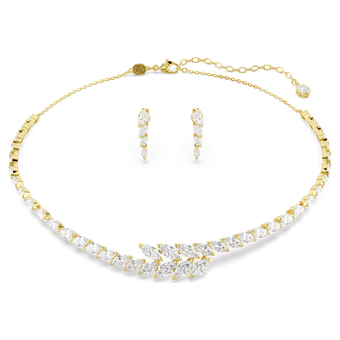 swarovski mesmera set  set  2   marquise cut  white  18k gold finish