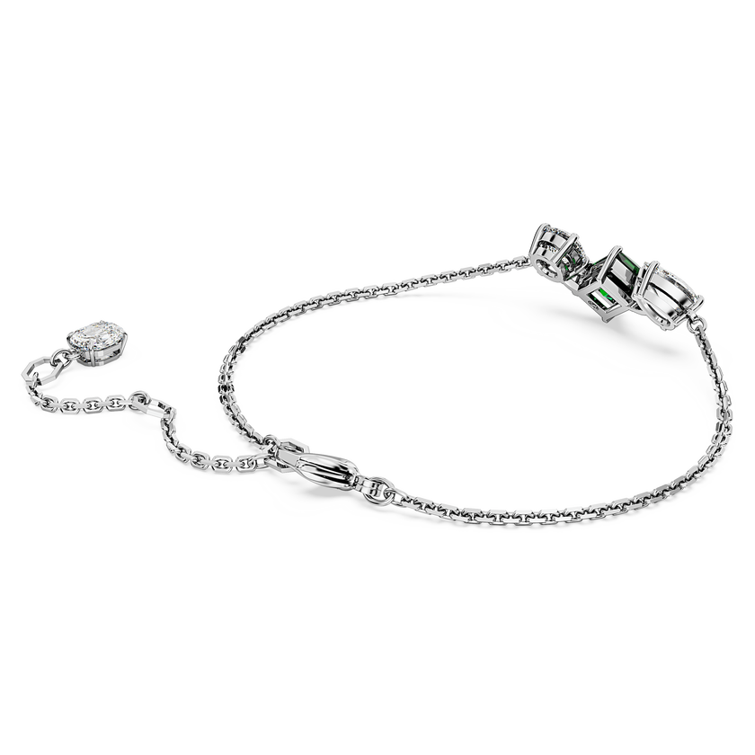 swarovski mesmera bracelet  mixed cuts  green  rhodium plated