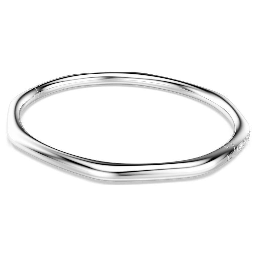 swarovski dextera bangle  octagon shape  round cut  white  rhodium plated