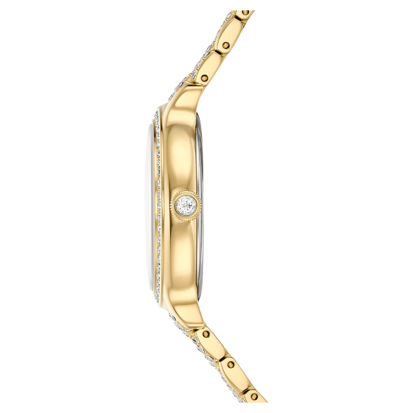 swarovski imber watch  swiss made  metal bracelet  gold tone  gold tone finish