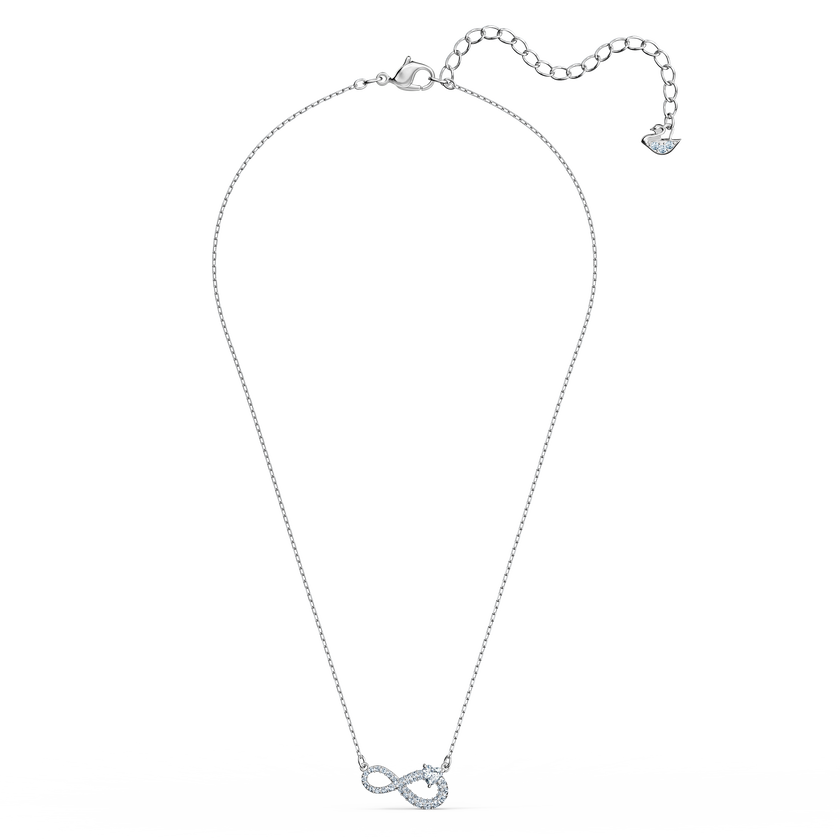 swarovski infinity necklace  white  rhodium plated