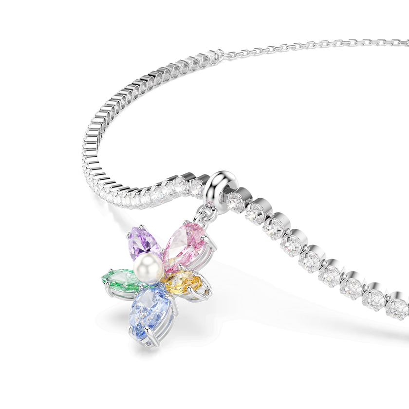 ariana grande x swarovski choker  mixed cuts  flower  multicolored  rhodium plated