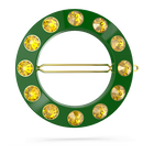 swarovski chroma hair clip green gold tone plated