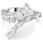 swarovski matrix ring  mixed cuts  white  rhodium plated