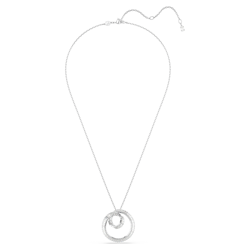 swarovski matrix pendant  baguette cut  white  rhodium plated