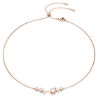 swarovski constella necklace crystal pearl round cuts white rose gold tone plated