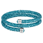 Crystaldust Double Bangle, Aqua, Stainless steel
