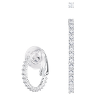 Vittore Pierced Earrings, White, Rhodium plated