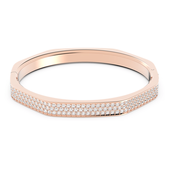 swarovski dextera bangle octagon shape white rose gold tone plated