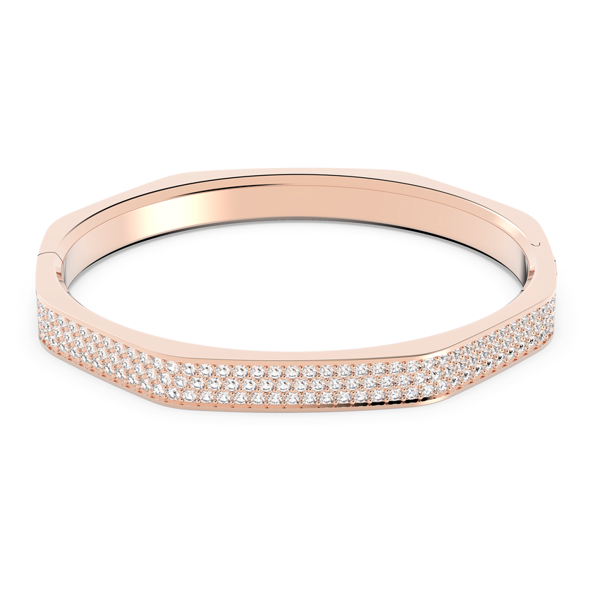 swarovski dextera bangle  octagon shape  white  rose gold tone plated