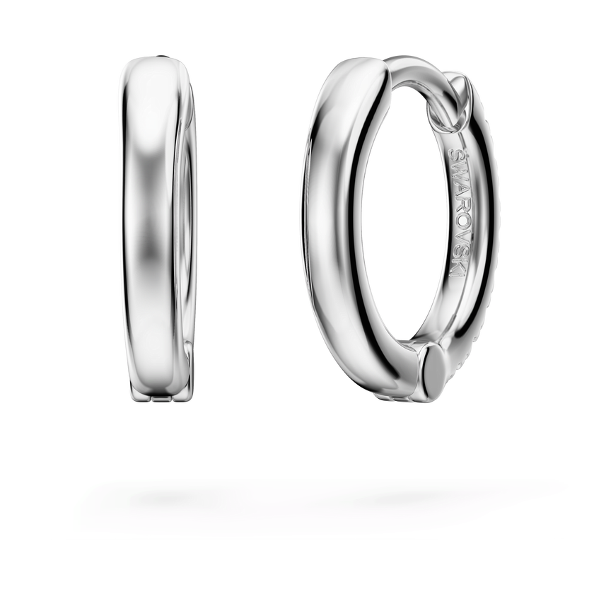 swarovski eternity hoop earrings  laboratory grown diamonds 0 1 ct tw  18k white gold
