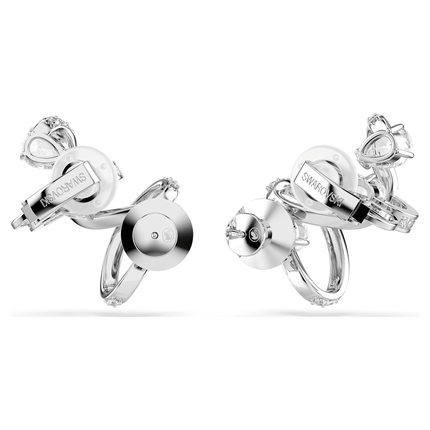 swarovski hyperbola ear cuff  mixed cuts  white  rhodium plated