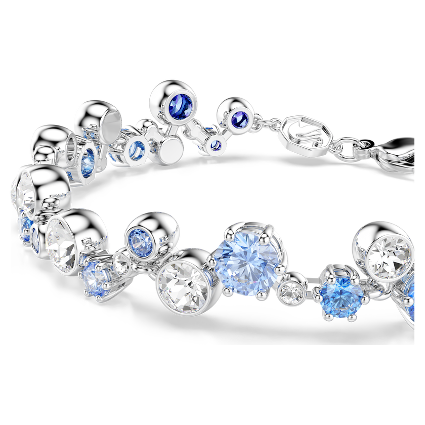 swarovski constella bracelet  mixed cuts  blue  rhodium plated