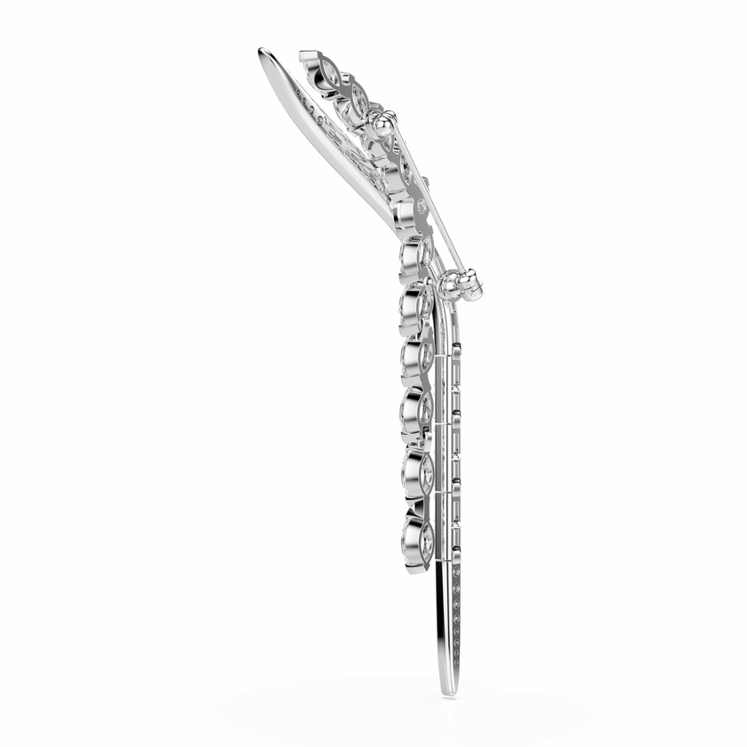 swarovski mesmera brooch  mixed cuts  white  rhodium plated