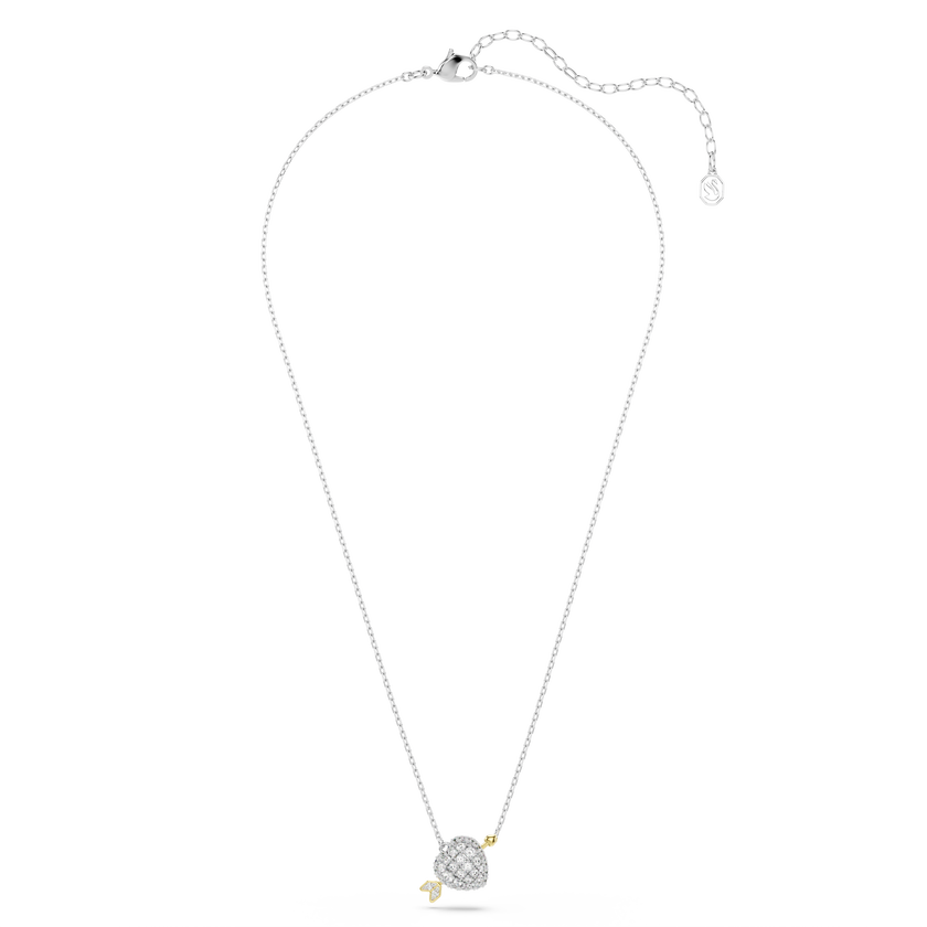 swarovski idyllia pendant  mixed cuts  heart  white  mixed metal finish