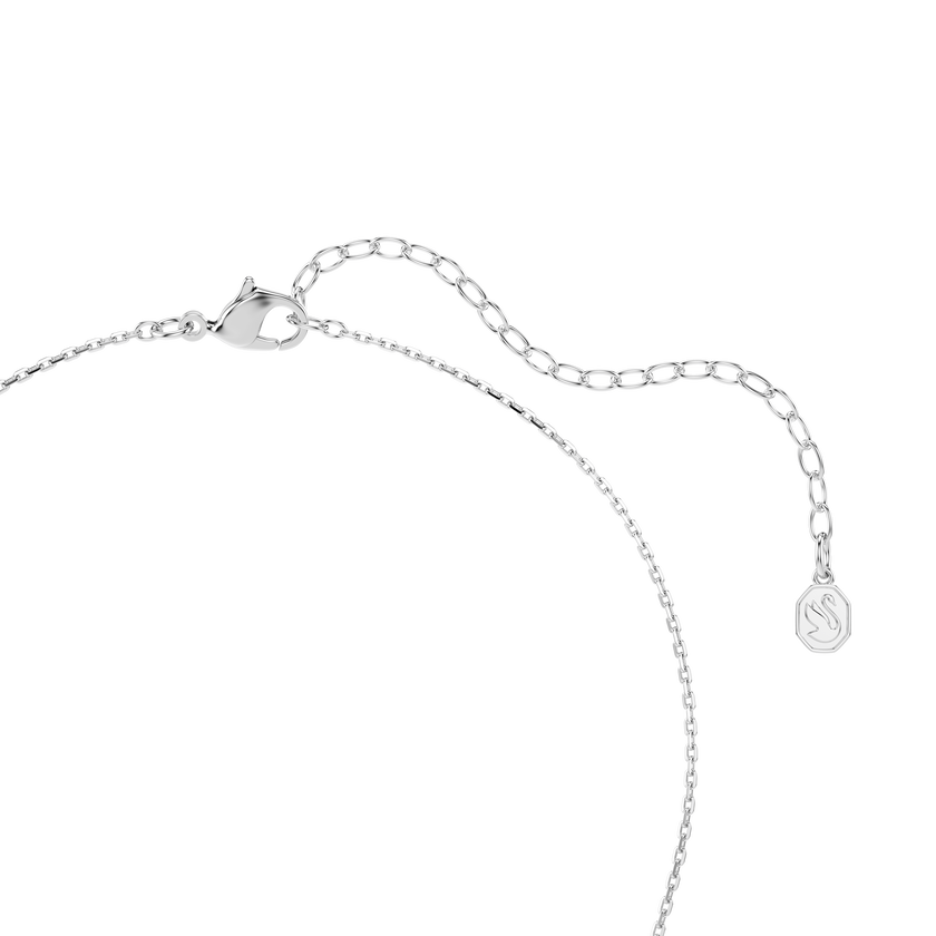 swarovski hyperbola necklace  round cut  heart  white  mixed metal finish