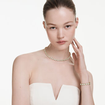 swarovski una angelic set  set  3   round cut  white  gold tone plated