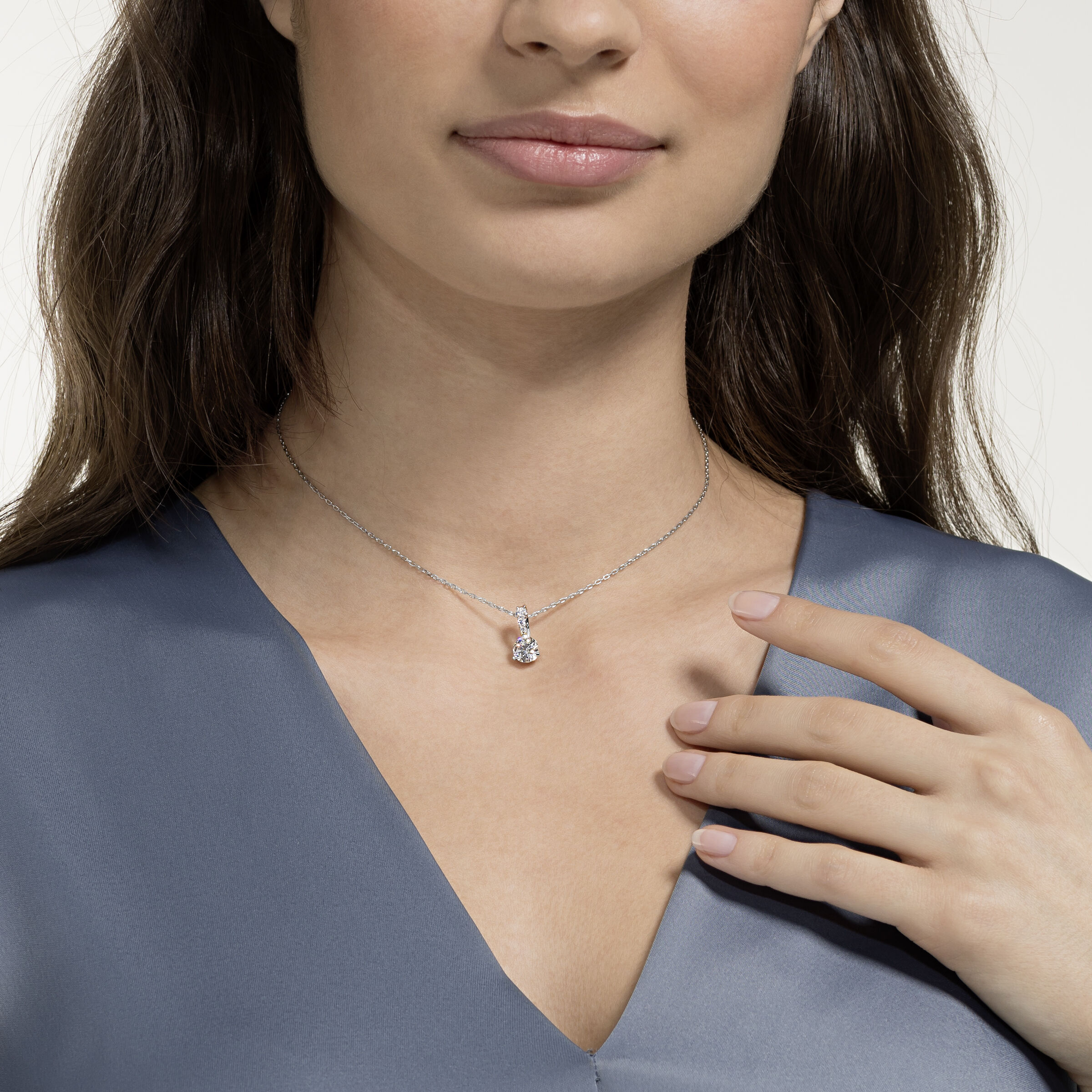 White rhodium plated necklace hotsell