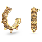 swarovski chroma hoop earrings pyramid cut crystals yellow gold tone plated