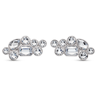 Swarovski Shoe clips, White, Rhodium plated