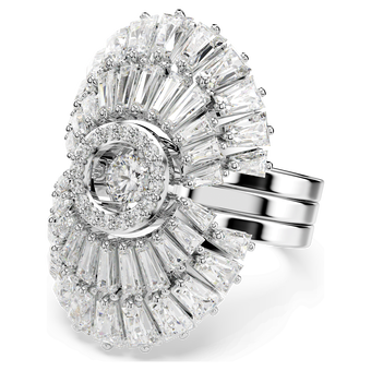 swarovski idyllia ring set 3 mixed cuts shell white rhodium plated
