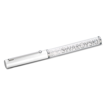 swarovski crystalline gloss ballpoint pen  white  chrome plated